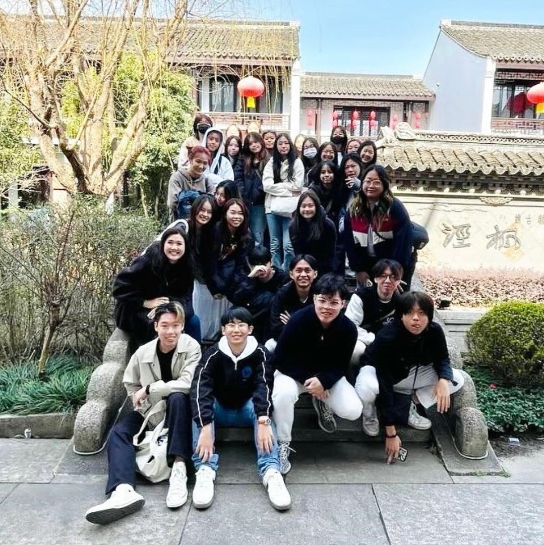 A photo of a group of students at China OIP